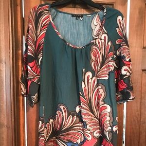 GLAM 3/4 Sleeve Print Dress